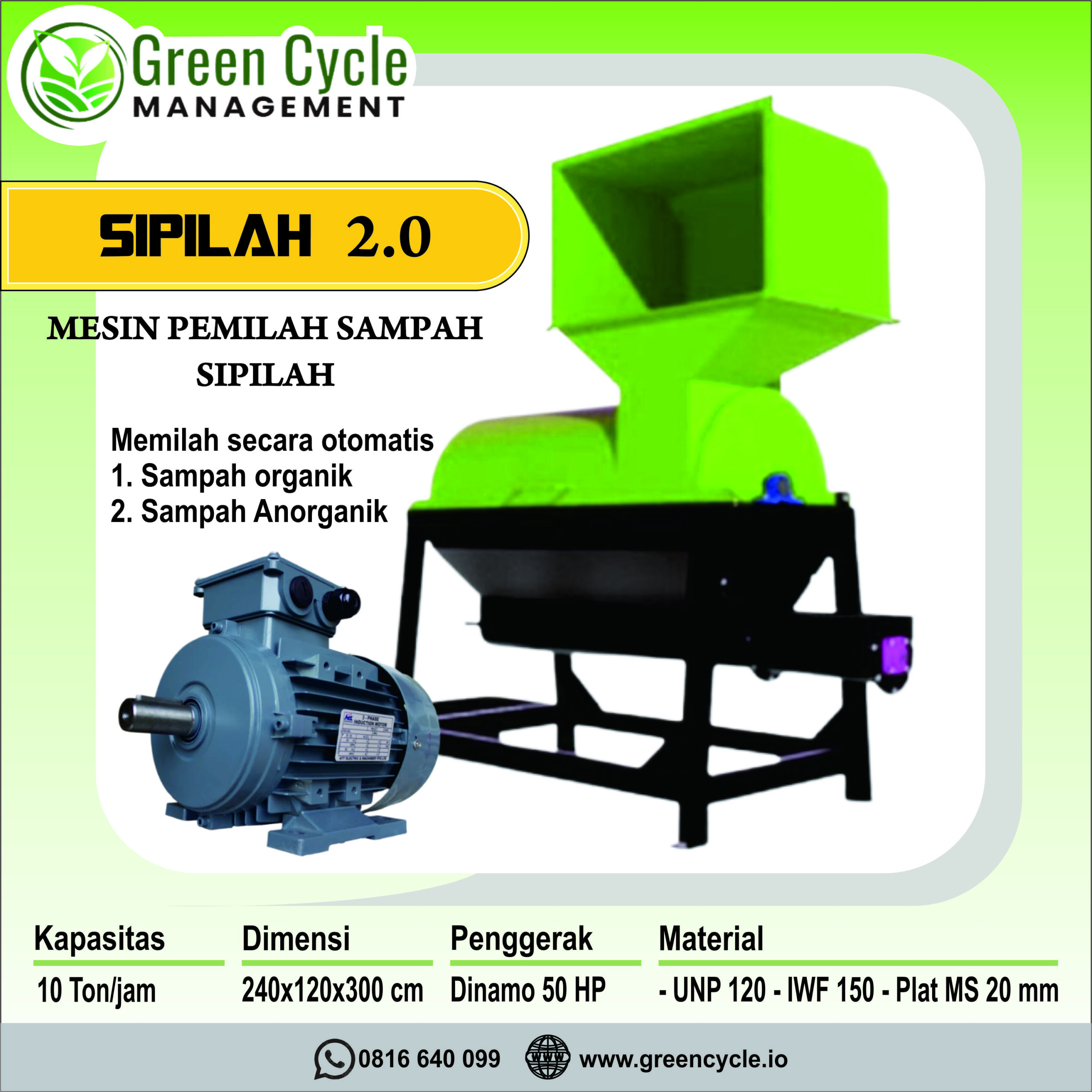 Mesin Pemilah Sampah Kapasitas 10 Ton/jam