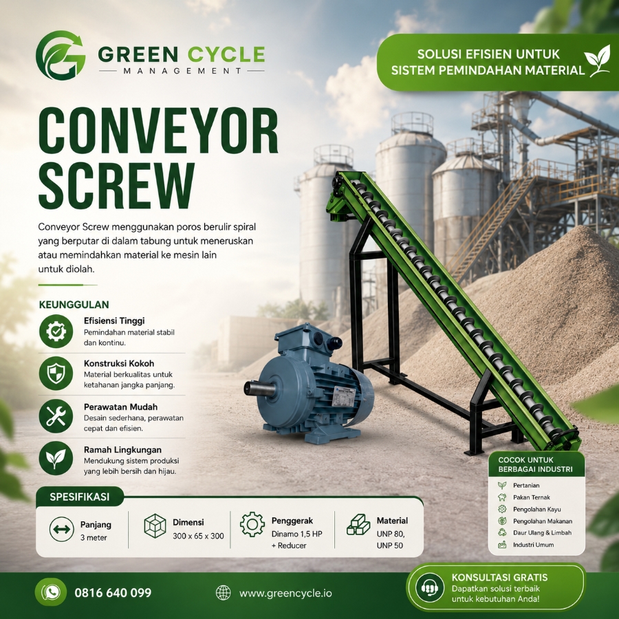 Conveyor screw panjang 3 meter