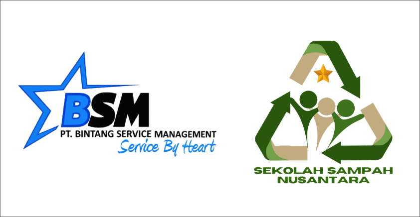 logo partner green cycle management : bintang service management & sekolah sampah nusantara
