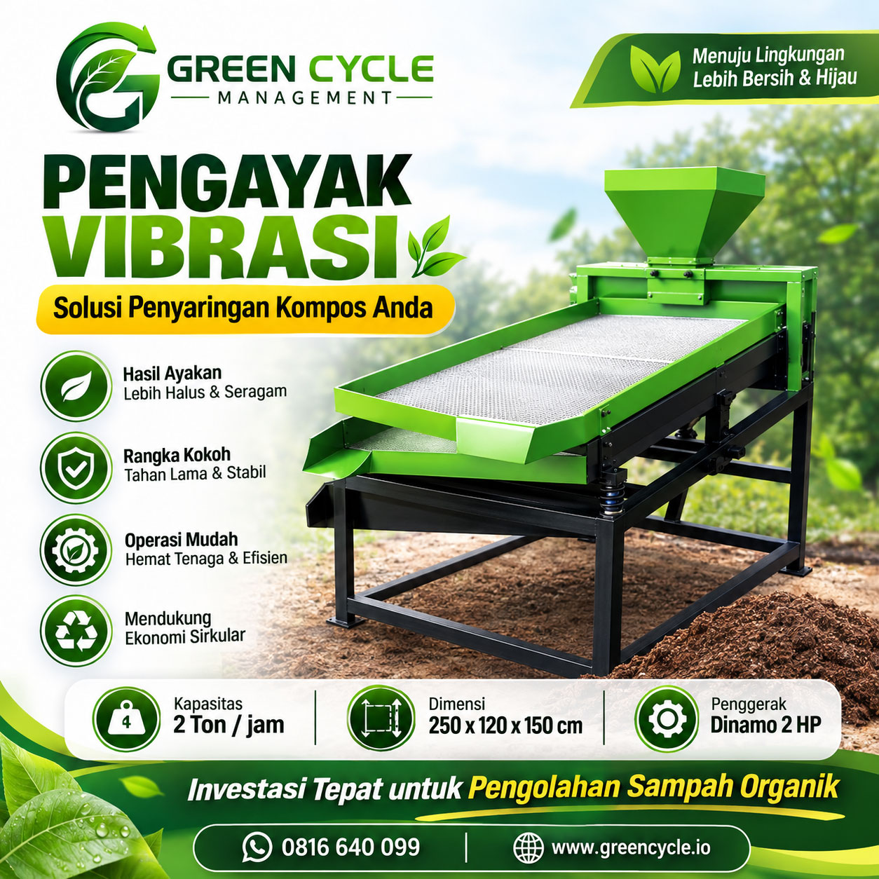 brosur mesin pengayak getar